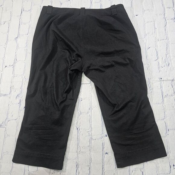 Lauren Ralph Lauren Active WOMENS SZ 12 Pants Black Chino Khaki Capris Preppy - Picture 7 of 10
